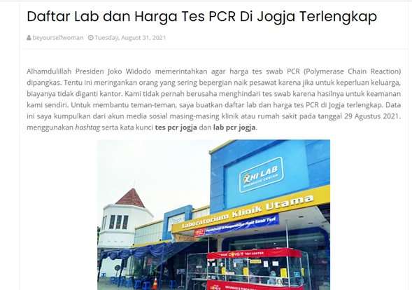 Daftar Lab dan Harga Tes PCR Di Jogja Terlengkap